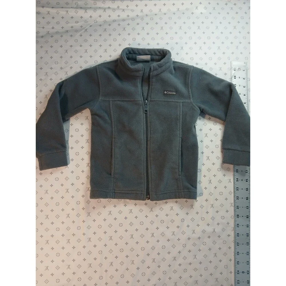 Columbia Fleece Jacket Toddler Size 4T Gray Outerwear Full Zip